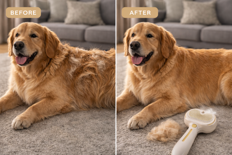 PawCliniq™ SmartMist Brush — Waterless Pet Grooming at Home